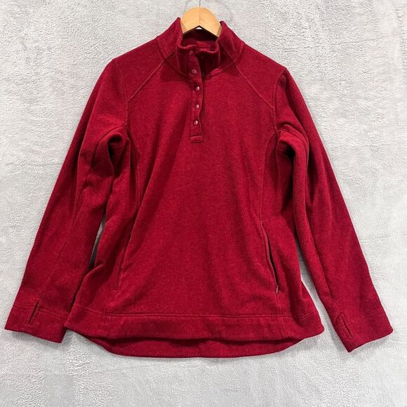 Duluth Trading Co Sweater Women's‎ Large Fleece Long Sleeve 1/4 Snap Pullover